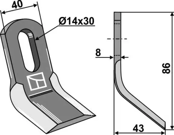 Y-Messer 86x40mm